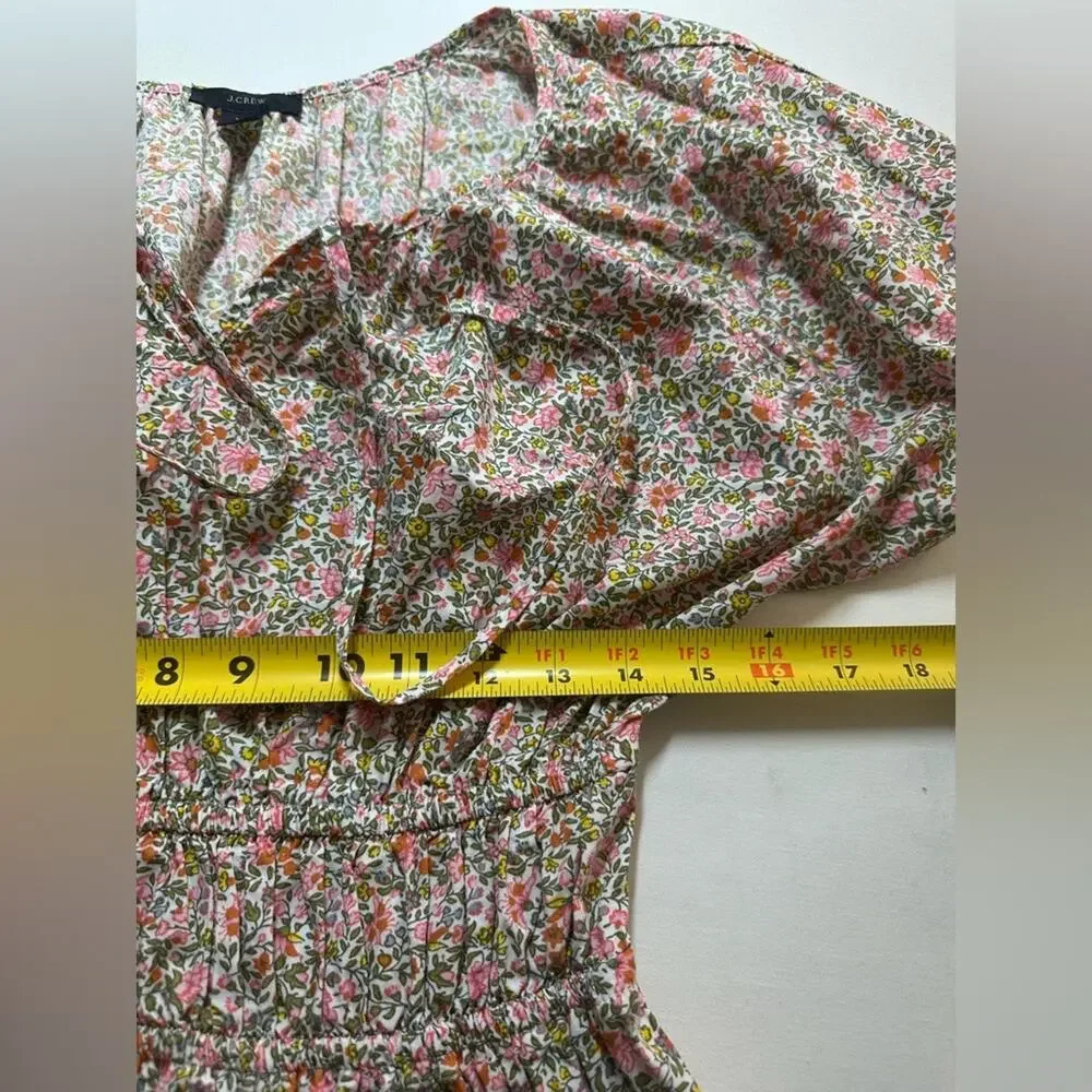 J.Crew Liberty Floral Cotton Mini Dress XS Prairie Cottagecore Spring Summer EUC